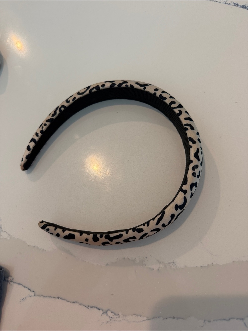 Leopard Print Padded Headband - Black & Cream Women’s Hair Accessory